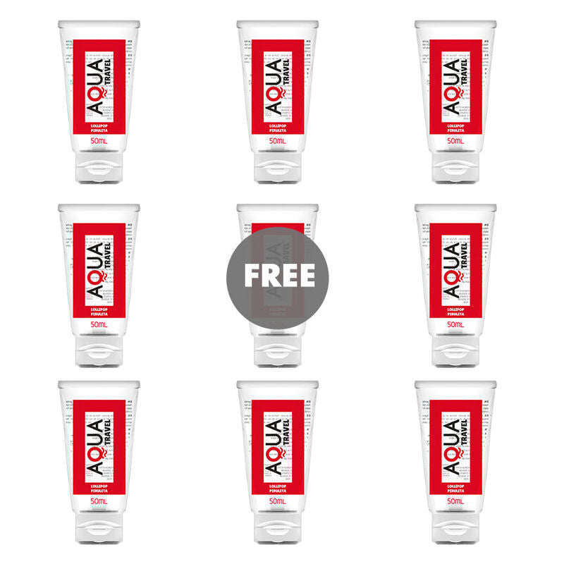 AQUA TRAVEL - LUBRIFIANT À BASE D''EAU SAVEUR LOLLIPOP - 50 ML 8+1 OFFERT