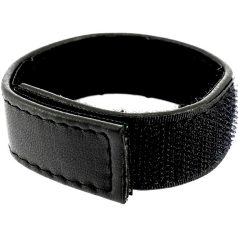 LEATHER BODY - SANGLE EN CUIR RÉGLABLE AVEC VELCRO POUR PÉNIS NOIR