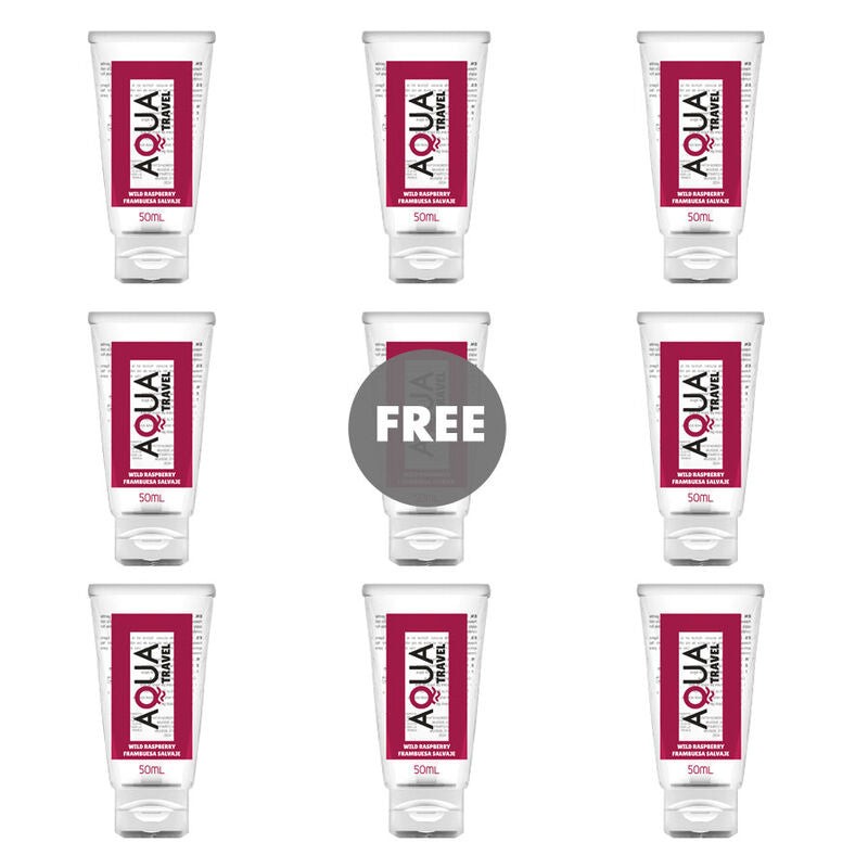 AQUA TRAVEL - LUBRIFIANT A BASE D''EAU SAVEUR FRAMBOISE SAUVAGE - 50 ML 8+1 OFFERT