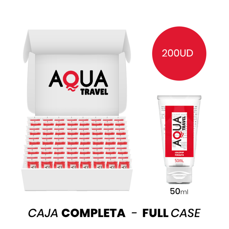 MOQ 200 - AQUA TRAVEL LUBRIFIANT À BASE D''EAU SAVEUR LOLLIPOP - 50 ML