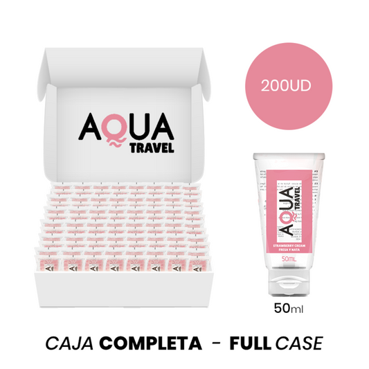 MOQ 200 - AQUA TRAVEL LUBRIFIANT À BASE D''EAU SAVEUR CRÈME DE FRAISE AQUA TRAVEL - 50 ML