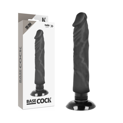BASECOCK - VIBRATEUR RÉALISTE 2-1 NOIR 20 CM -O- 4 CM