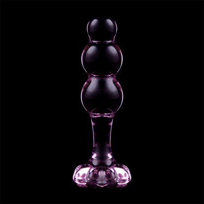 NEBULA SERIES BY IBIZA - MODÈLE 1 PLUG ANAL VERRE BOROSILICATE ROSE 10.5 CM -O- 3 CM