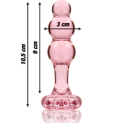 NEBULA SERIES BY IBIZA - MODÈLE 1 PLUG ANAL VERRE BOROSILICATE ROSE 10.5 CM -O- 3 CM