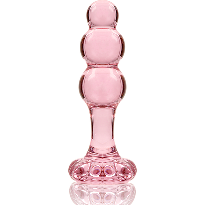 NEBULA SERIES BY IBIZA - MODÈLE 1 PLUG ANAL VERRE BOROSILICATE ROSE 10.5 CM -O- 3 CM