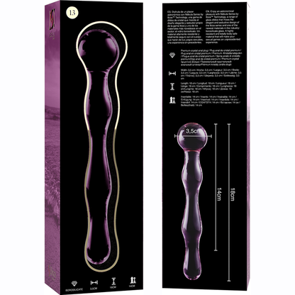 NEBULA SERIES BY IBIZA - MODÈLE 13 GODE EN VERRE BOROSILICATE ROSE 18 CM -O- 3.5 CM