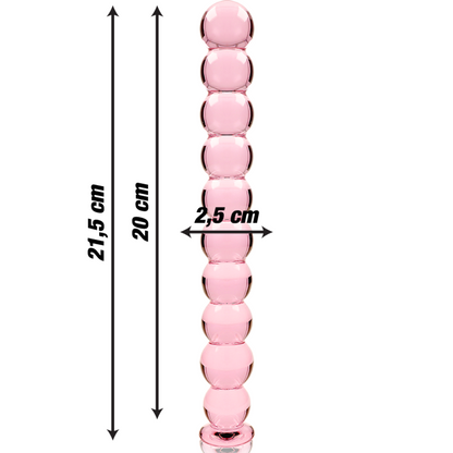 NEBULA SERIES BY IBIZA - MODÈLE 22 GODE EN VERRE BOROSILICATE ROSE 21.5 CM -O- 2.5 CM