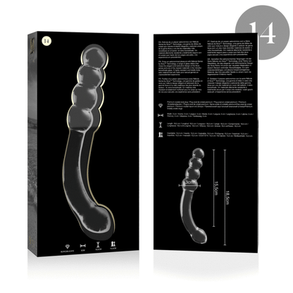 NEBULA SERIES BY IBIZA - MODÈLE 14 GODE EN VERRE BOROSILICATE CLAIR 18.5 CM -O- 3 CM