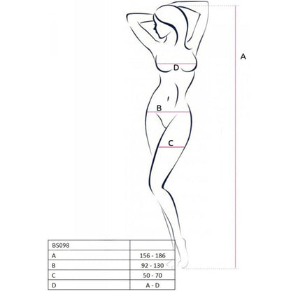 PASSION - BS098 BODYSTOCKING ROUGE TAILLE UNIQUE