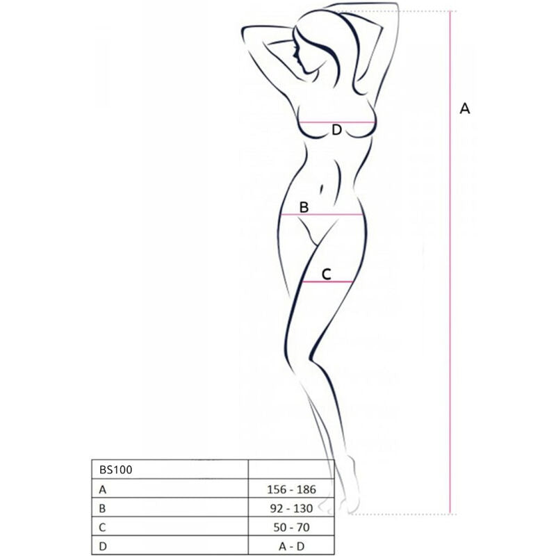 PASSION - BODYSTOCKING BLANC BS100 TAILLE UNIQUE