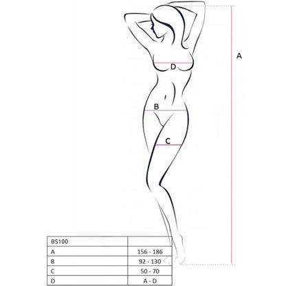PASSION - BODYSTOCKING BLANC BS100 TAILLE UNIQUE