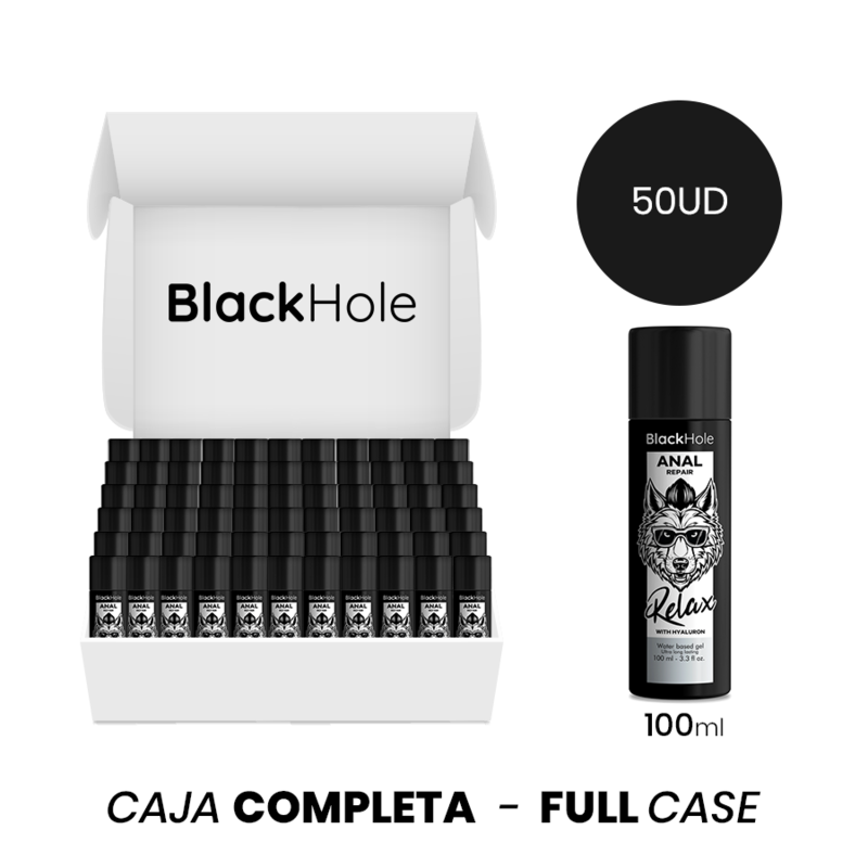 MOQ 50 - BLACK HOLE ANAL REPAIR RELAX À BASE D'EAU AVEC HYALURON 100 ML