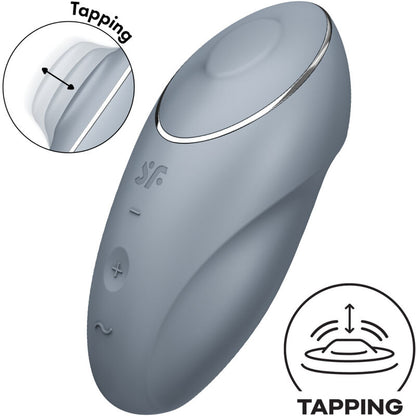 SATISFYER TESTER TAP & CLIMAX 1 VIBRATEUR LAY-ON GRIS (NOT FOR SALE)