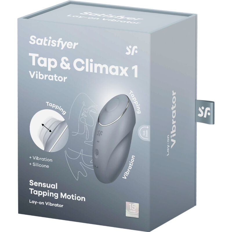 SATISFYER TESTER TAP & CLIMAX 1 VIBRATEUR LAY-ON GRIS (NOT FOR SALE)