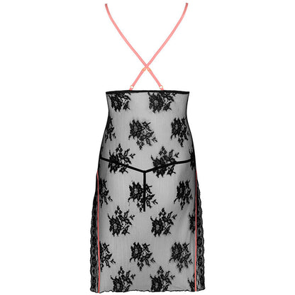 LIVCO CORSETTI FASHION - KARONIN LC 90628 CHEMISE + CULOTTE NOIR L/XL
