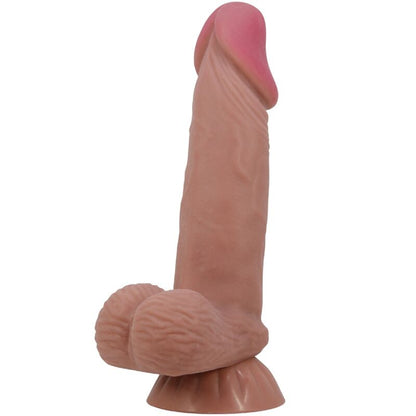 PRETTY LOVE - SÉRIE SLIDING SKIN GODE RÉALISTE AVEC VENTOUSE COULISSANTE PEAU BRUN 19,4 CM