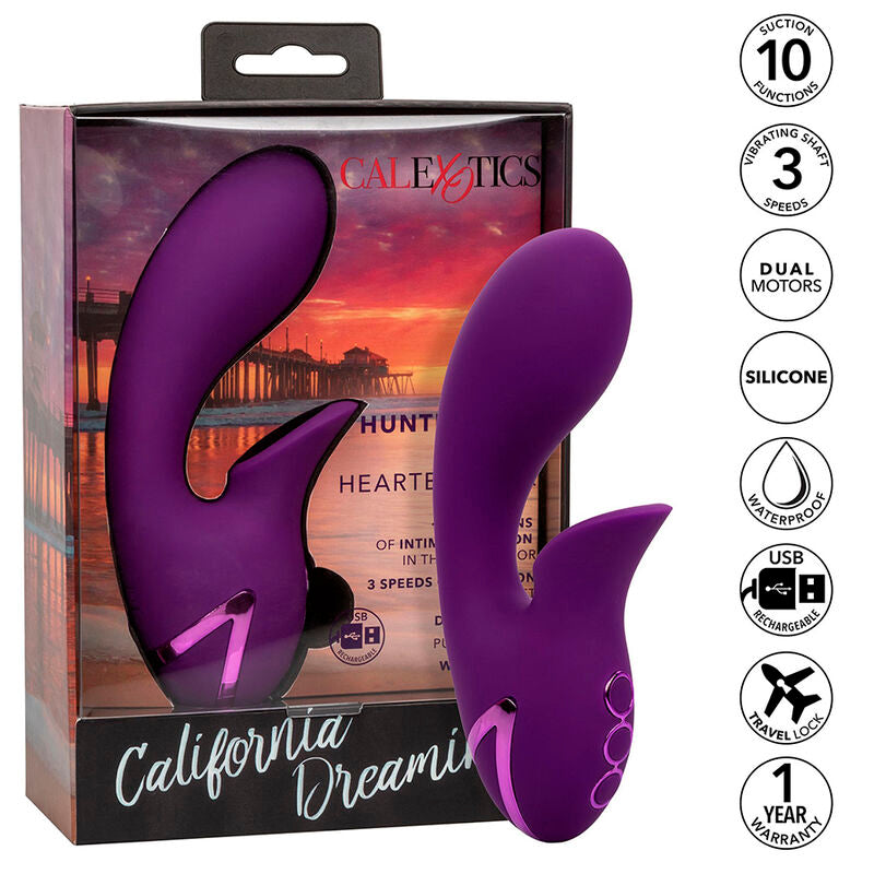 CALEXOTICS - STIMULATEUR ET VENTOUSE HEARTBREAKER DE HUNTINGTON BEACH VIOLET PAR CALIFORNIA DREAMING