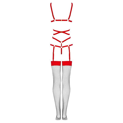 LIVCO CORSETTI FASHION - THIARA LC 20213 ENSEMBLE CORPS + BAS ROUGE L/XL