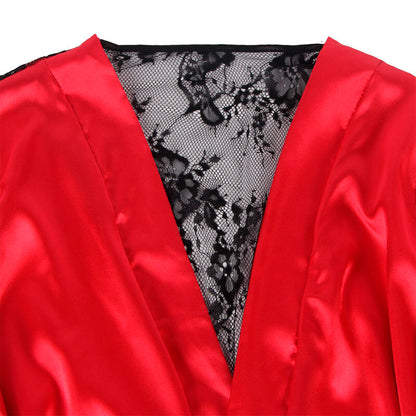 SUBBLIME - 954017 CARACO DOS TRANSPARENT EN DENTELLE + STRING ROUGE/NOIR S/M