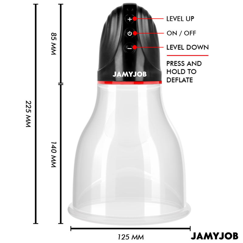 JAMYJOB - XPAND LITE POMPE À TESTICULES AUTOMATIQUE 3 NIVEAUX D'ASPIRATION GRIS