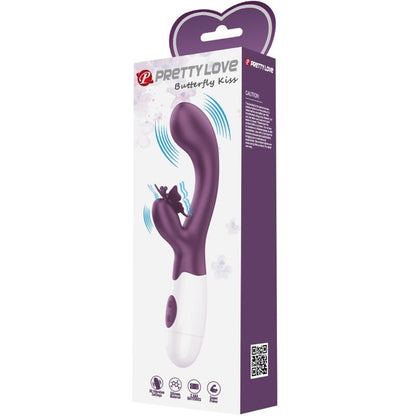 PRETTY LOVE - BUTTERFLY KISS VIBRATEUR RABBIT ET STIMULATEUR DE POINT G VIOLET