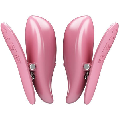 PRETTY LOVE - PINCES À TÉTONS CAILEY 10 VIBRATIONS TÉLÉCOMMANDE ROSE