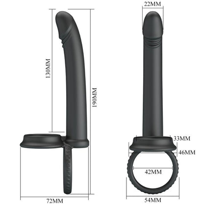 PRETTY LOVE - DILLION DOUBLE PÉNÉTRATION DOUBLE ANNEAU PÉNAL NOIR
