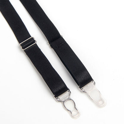 SUBBLIME - 955236 ENSEMBLE SOUTIEN-GORGE BONDAGE NOIR AVEC JARRETELLE S/M