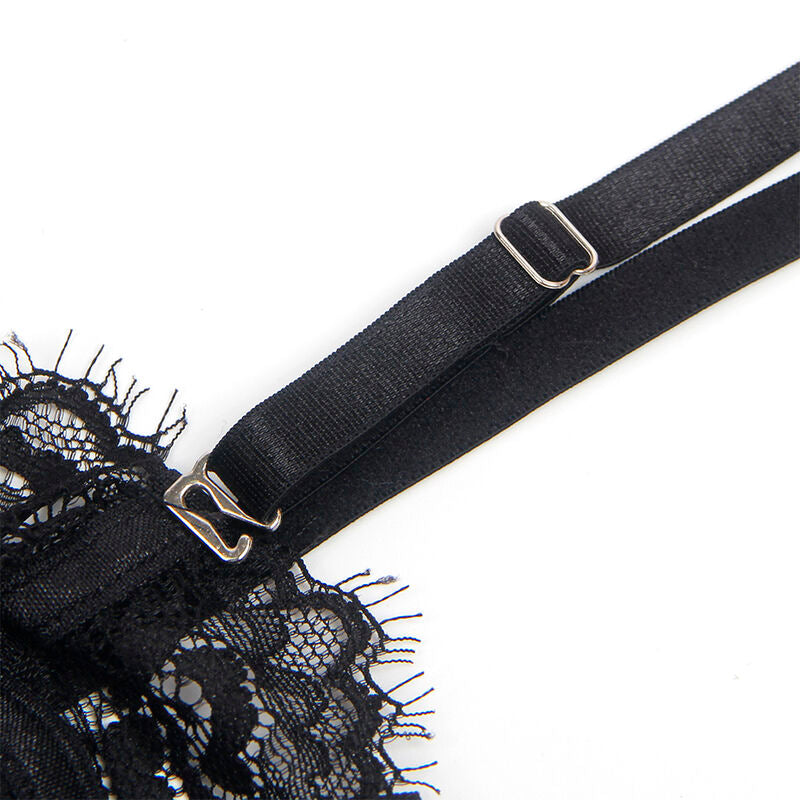 SUBBLIME - 955502 BODY EN DENTELLE AVEC NŒUDS ET JARRETELLES NOIR L/XL