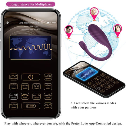 PRETTY LOVE - VIBRATEUR CONTRÔLÉ PAR APPLICATION LEVIATHAN VIOLET
