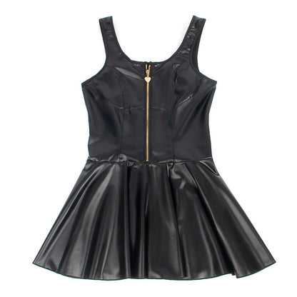 SUBBLIME - 957674 ROBE EN CUIR AVEC FERMETURE ÉCLAIR COEUR NOIR L/XL