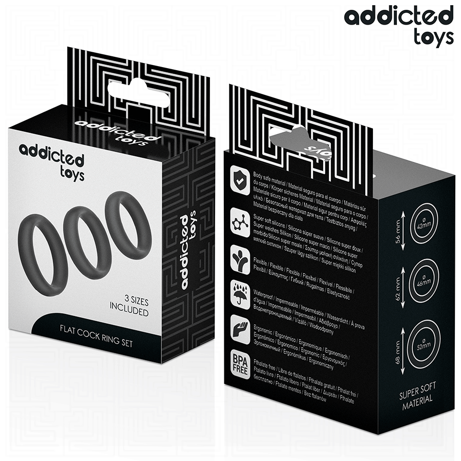 ADDICTED TOYS - LOT D'ANNEAUX PLATS EN SILICONE