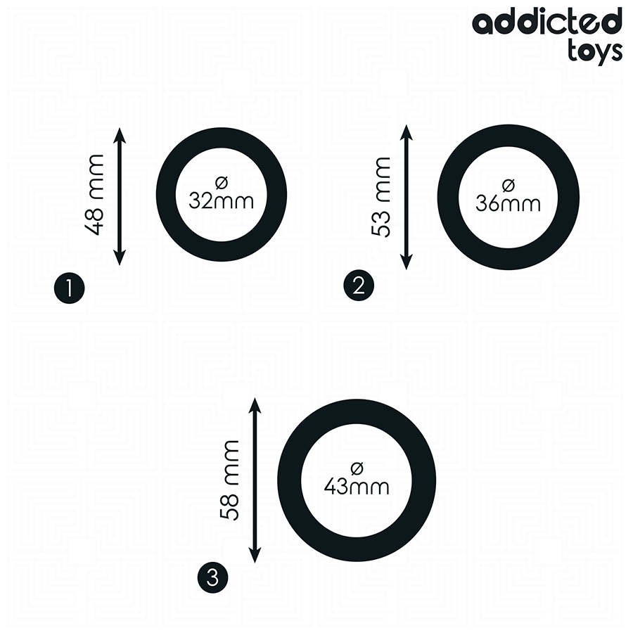 ADDICTED TOYS - LOT DE ANNEAUX EN SILICONE MODÈLE 1