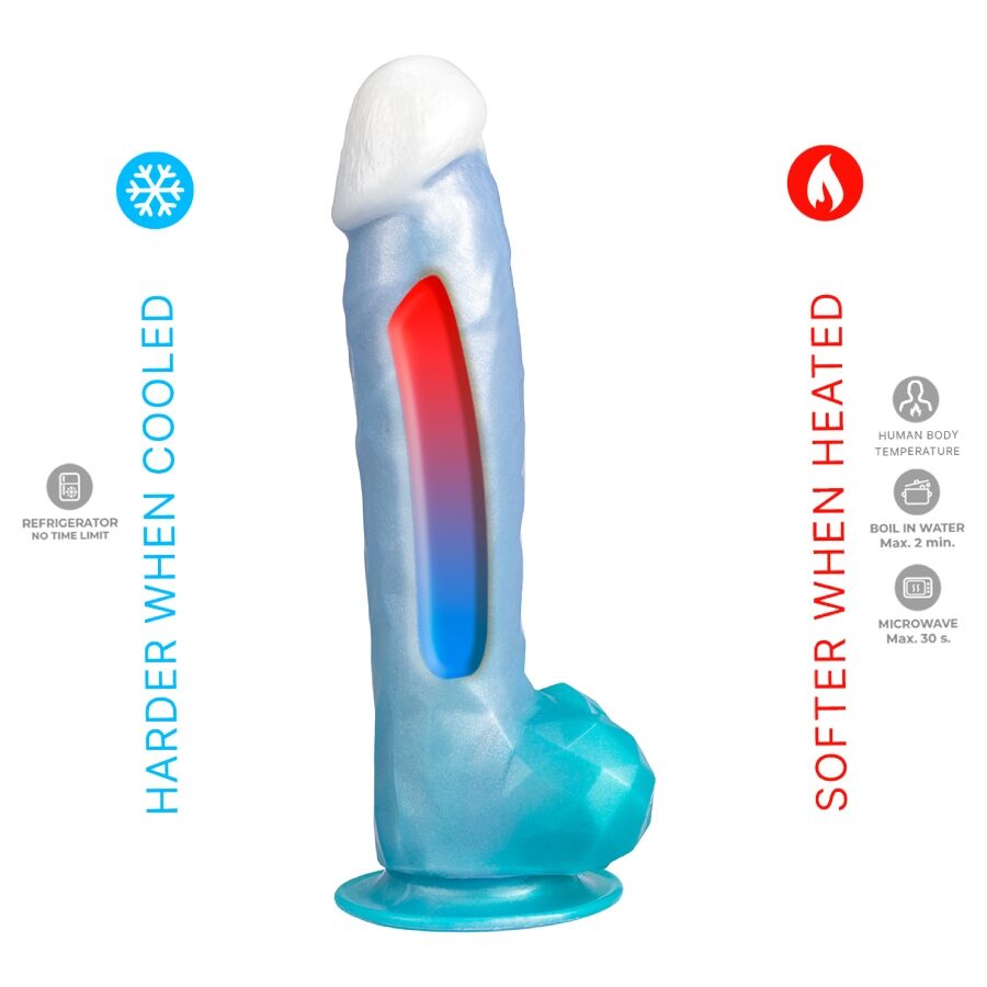 SILEXD - ANGEL GODEMICHET FANTASY EN SILICONE LIQUIDE THERMORÉACTIF BLEU CÉLESTE 20,3 CM