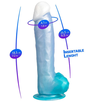 SILEXD - ANGEL GODEMICHET FANTASY EN SILICONE LIQUIDE THERMORÉACTIF BLEU CÉLESTE 20,3 CM