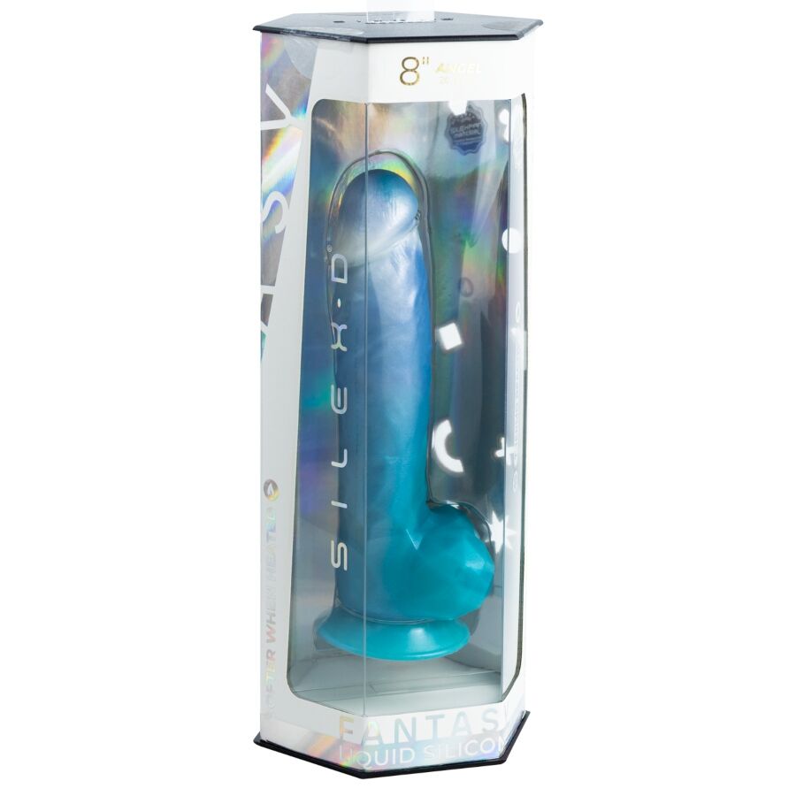 SILEXD - ANGEL GODEMICHET FANTASY EN SILICONE LIQUIDE THERMORÉACTIF BLEU CÉLESTE 20,3 CM