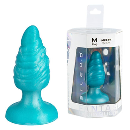 SILEXD - MELTY PLUG ANAL FANTASY SILICONE LIQUIDE THERMOREACTIVE BLEU CÉLESTE 9,2 CM