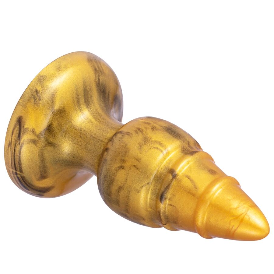 SILEXD - GOLDY PLUG ANAL FANTASY EN SILICONE LIQUIDE THERMORÉACTIF DORÉ 9,2 CM