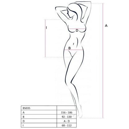 PASSION - FEMME BS035 BODYSTOCKING NOIR TAILLE UNIQUE